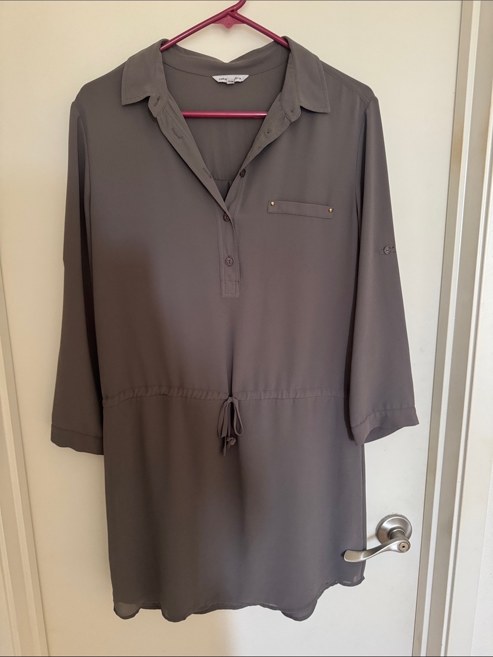 Collared Gray Drawstring Tunic by Jessica Simpson